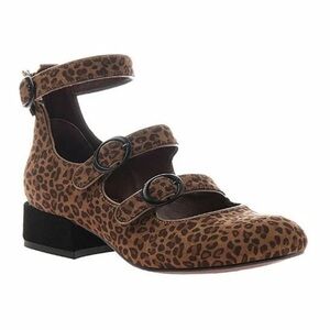 Leopard Print Mary Jane Block Heel Shoes